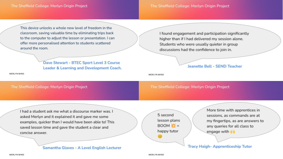 Summary of Sheffield College Merlyn Origin trials-png